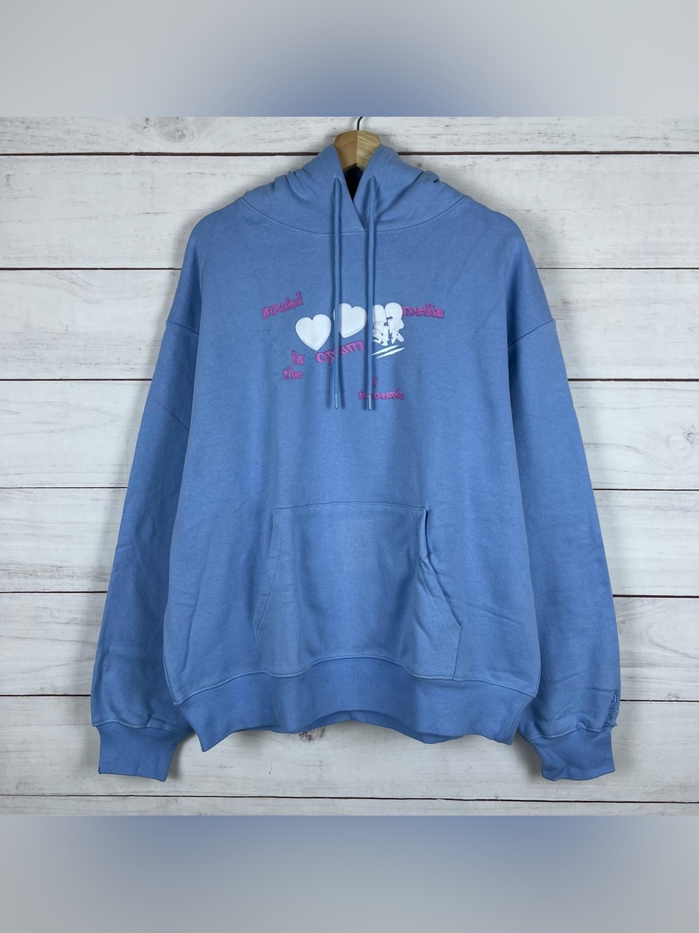 Urban Sophistication Pullover Hoodie NEW Womens Medium Blue Social Media